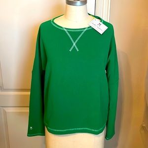 Dudley Stephens soft terry fleece Kelly green light sweatshirt